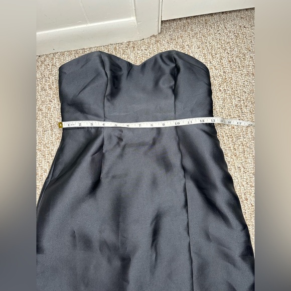 HUTCH black taffeta strapless bow back midi dress 2 - Picture 10 of 10
